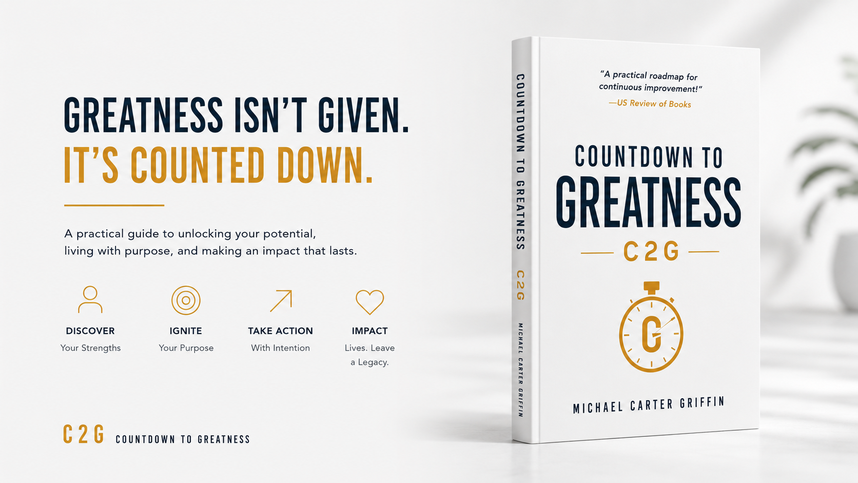 Countdown to Greatness by Michael Carter Griffin — book cover designed by AuthorVA